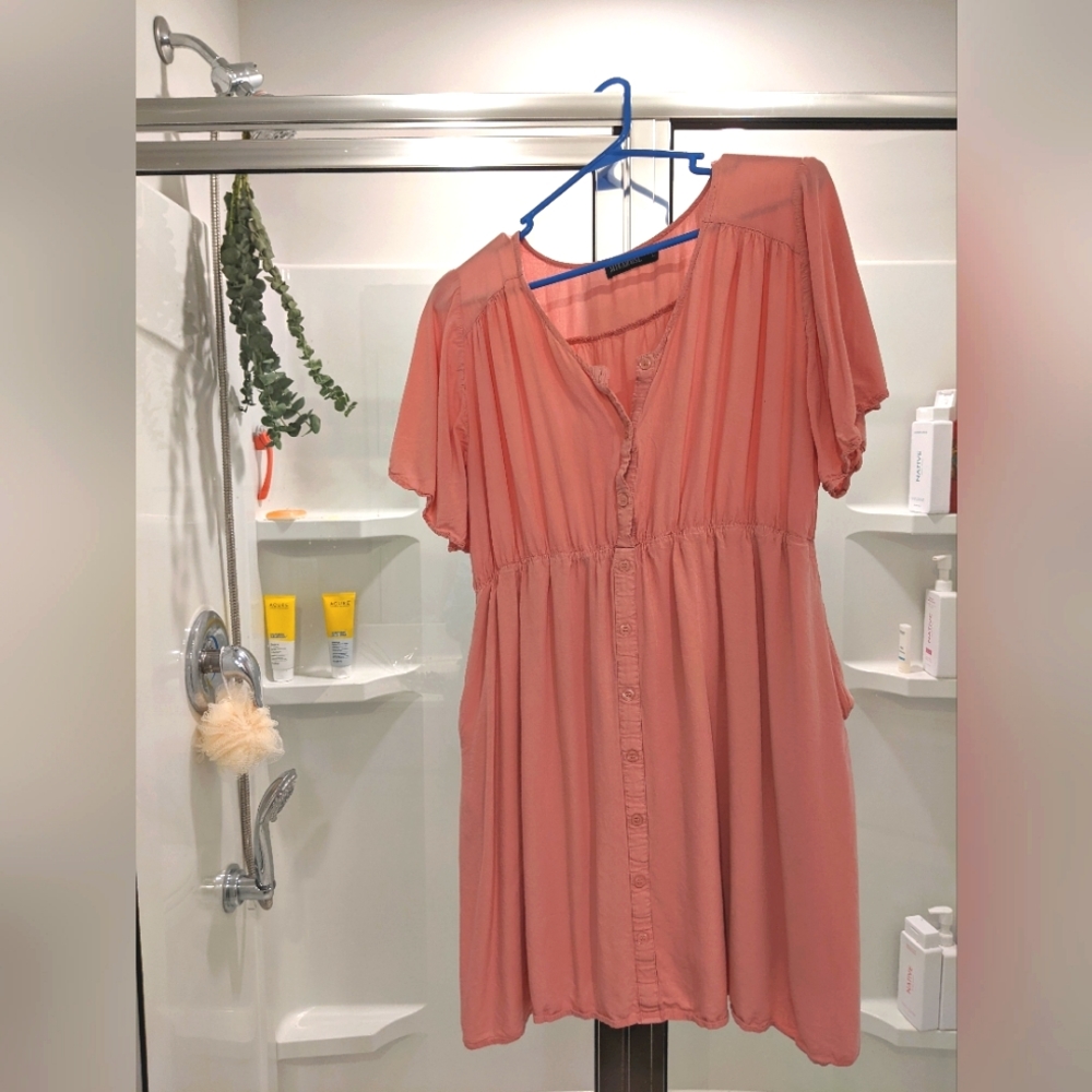 MIKAROSE brand Aria Button Dress (Neesees Dresses) Blossom Pink